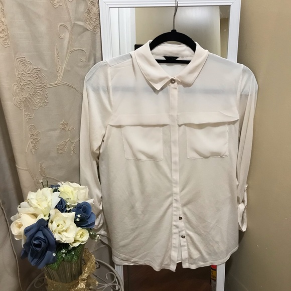 Ann Taylor Mixed Media Button Down Shirt Size S - Picture 10 of 11